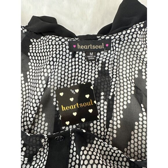 Womens Size Medium Heartsoul Black White Chevron Print Sleeveless Top - Picture 7 of 10